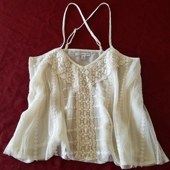 American Eagle Outfitters Tops - White Lace Cropped Tank Top American Eagle Outfitters Tops - White Lace Cropped Tank Top